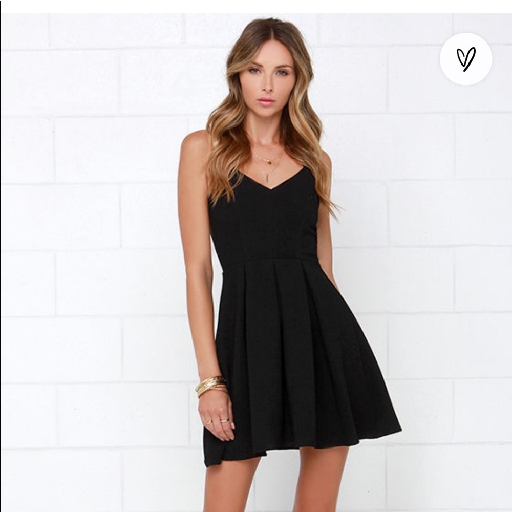 Lulu’s Black to The Rescue Mini Skater Dress